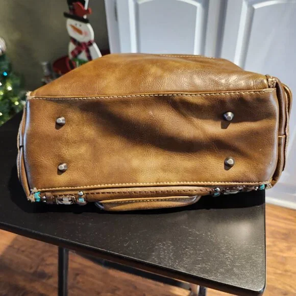 Montana West Purse / Brown and Turquoise - Picture 11 of 13